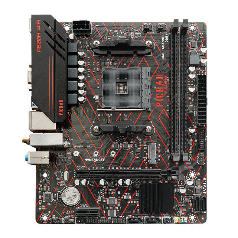 Placa Mae Pichau A520M WiFi, DDR4, Socket AMD AM4, M-ATX, Chipset AMD A520, PCH-A520M-WIFI