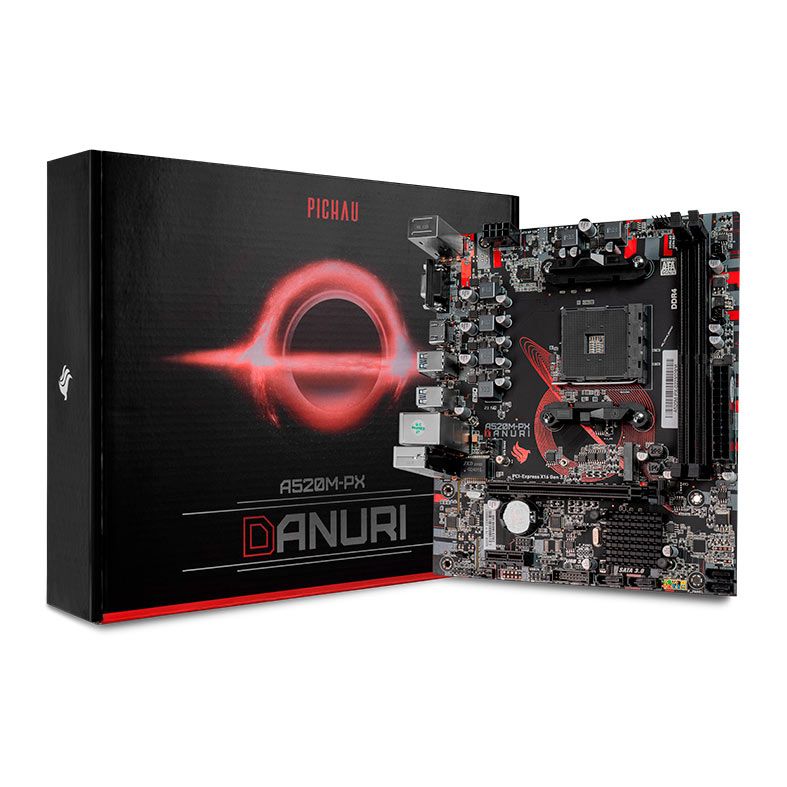 Placa Mae Pichau Danuri A520M-PX, DDR4, Socket AM4, M-ATX, Chipset AMD A520, PCH-DNRA520M-PX