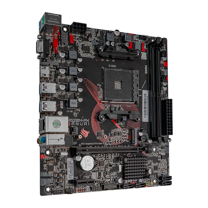 Placa Mae Pichau Danuri A520M-PX, DDR4, Socket AM4, M-ATX, Chipset AMD A520, PCH-DNRA520M-PX