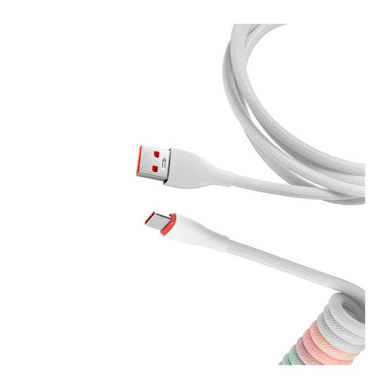 Cabo USB-A Para Tipo C Pichau Meduza W, Trancado, Nylon, GX12, Branco, PCH-MW-01