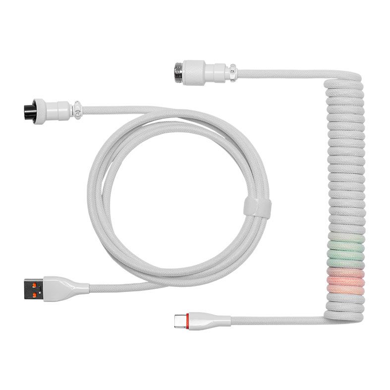 Cabo USB-A Para Tipo C Pichau Meduza W, Trancado, Nylon, GX12, Branco, PCH-MW-01