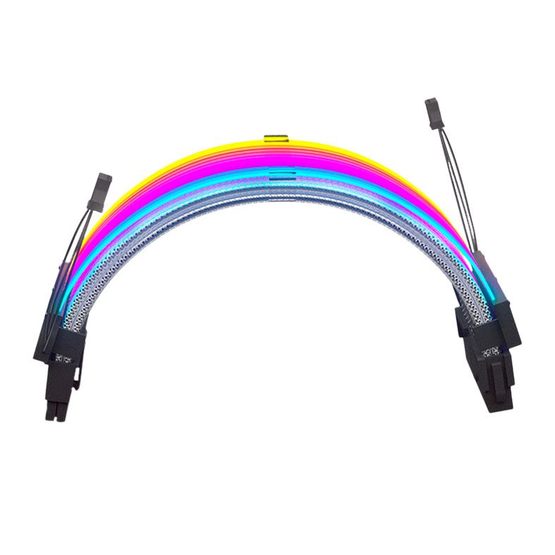 Cabo Extensor Premium 24P Pichau PS100, ARGB, 240mm, Preto, PCH-PS100-24PRGB