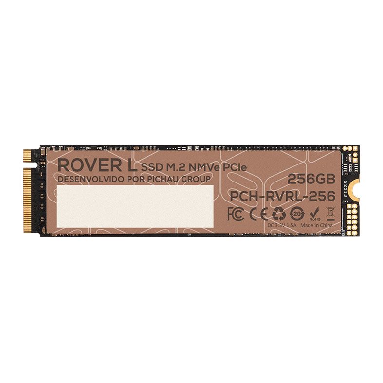 SSD Pichau Rover L, 256GB, M.2 2280, PCIe NVMe, Leitura 3500MB/s, Gravacao 1800MB/s, PCH-RVRL-256