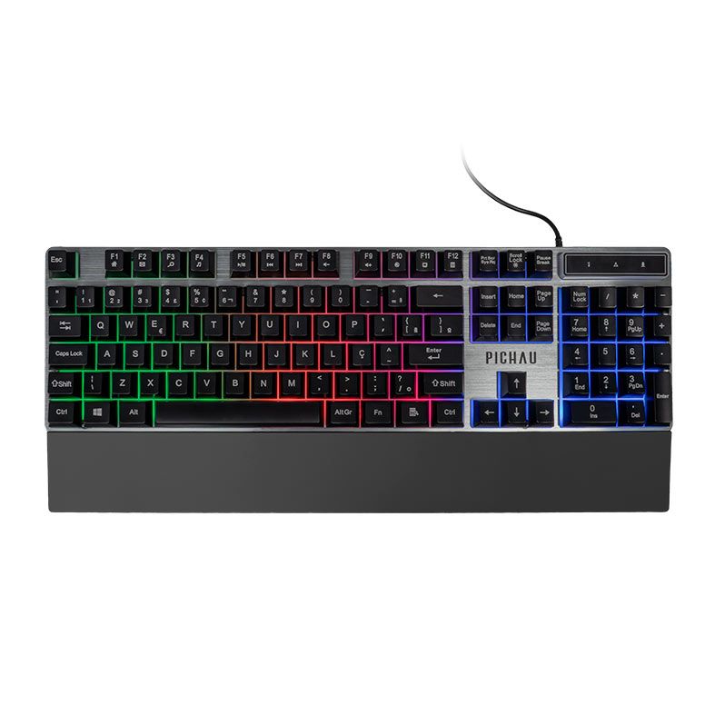 OPENBOX Teclado Gamer Pichau Venus E1, Rainbow, ABNT2, Preto, PCH-VNSE-RBW01