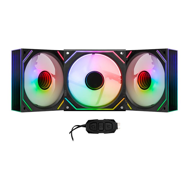 Kit Ventoinhas Pichau Zephyrus, 3x120mm + Controladora, Preto, PCH-ZEPH-BK01