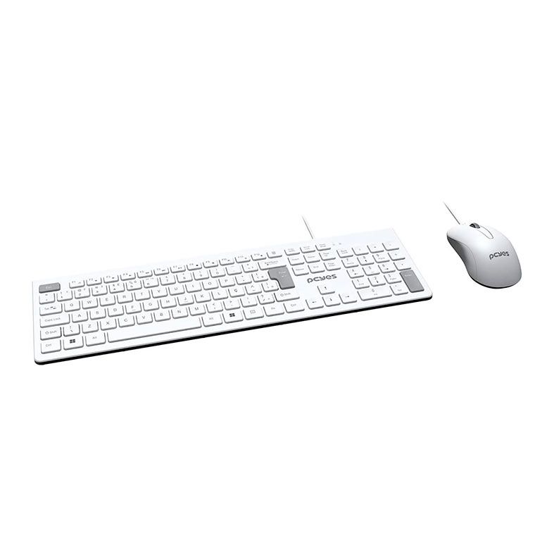 Kit Teclado e Mouse PcYes! Soft, ABNT2, 1000DPI, Branco, PCOSF2W-111379
