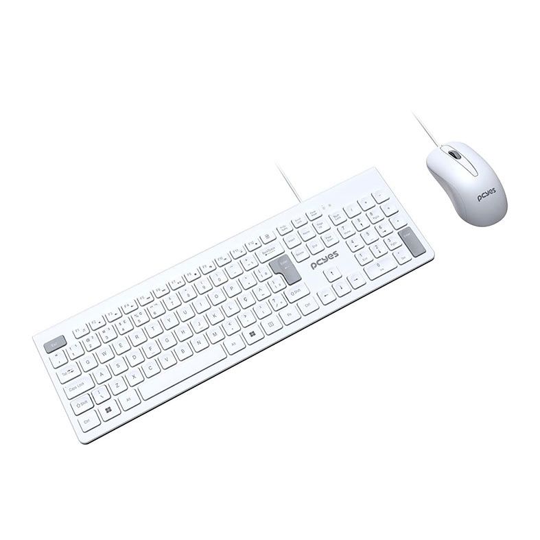 Kit Teclado e Mouse PcYes! Soft, ABNT2, 1000DPI, Branco, PCOSF2W-111379