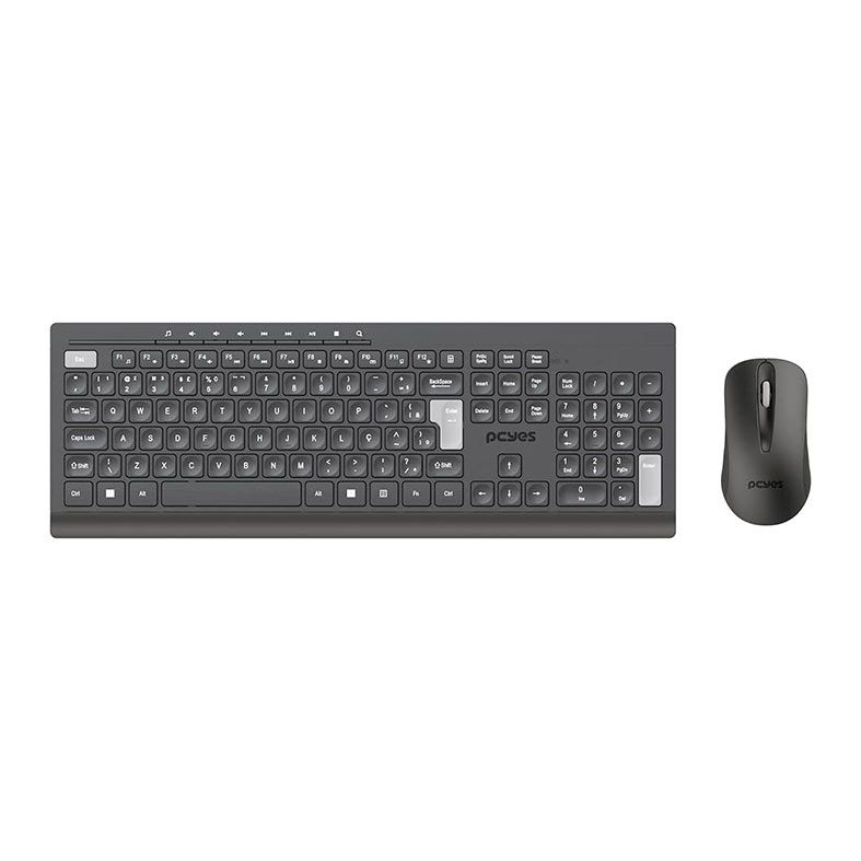 Kit Teclado e Mouse PcYes! Soft, Wireless, ABNT2, 1200DPI, Preto, PCOSFWAB-108071