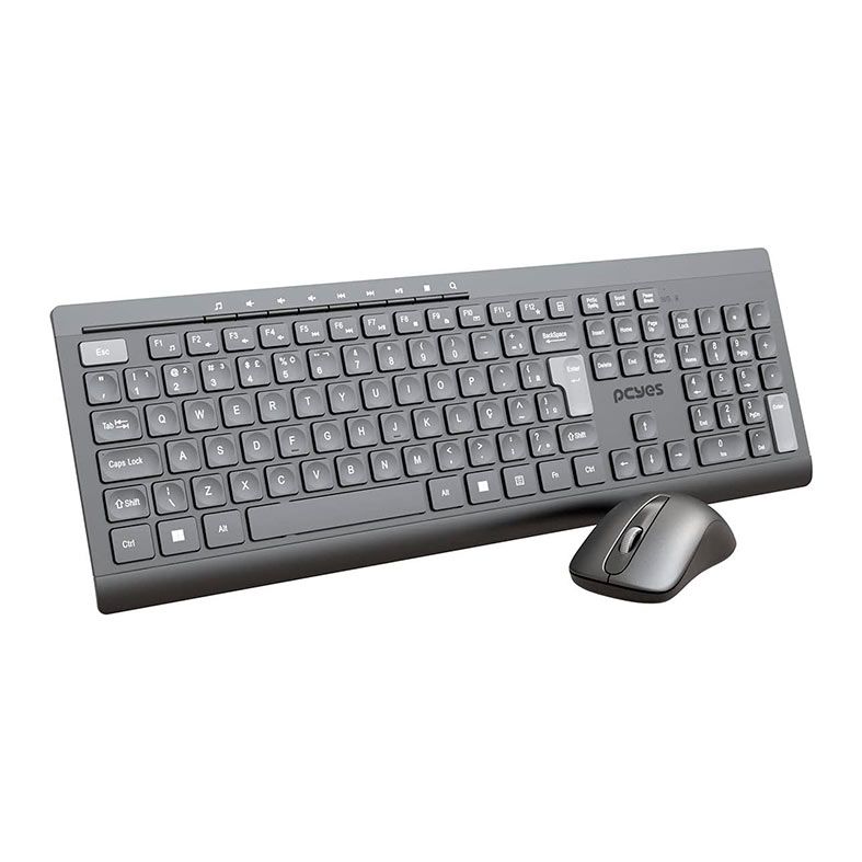 Kit Teclado e Mouse PcYes! Soft, Wireless, ABNT2, 1200DPI, Preto, PCOSFWAB-108071