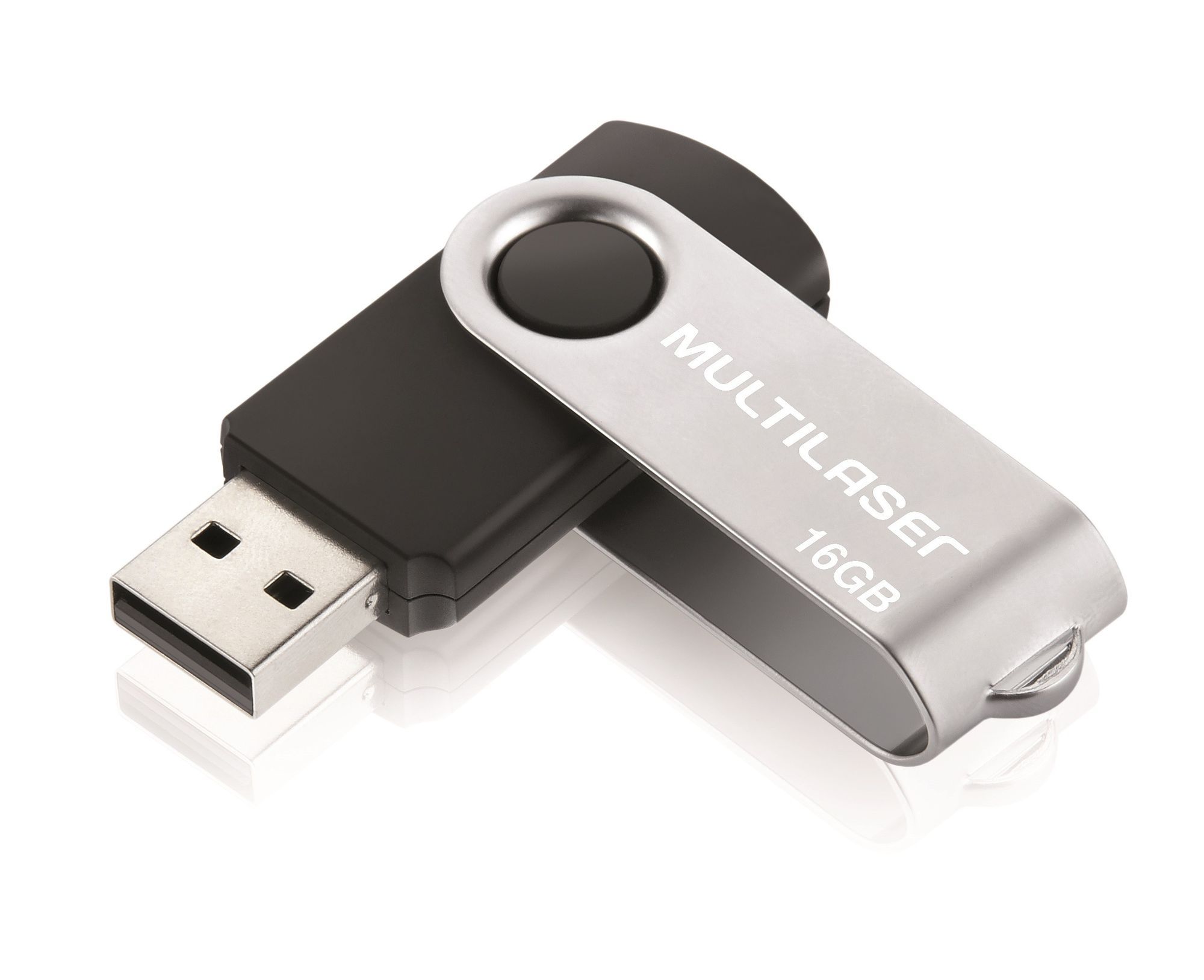 Pen Drive Multi 16Gb Twist Preto/Inox, PD588