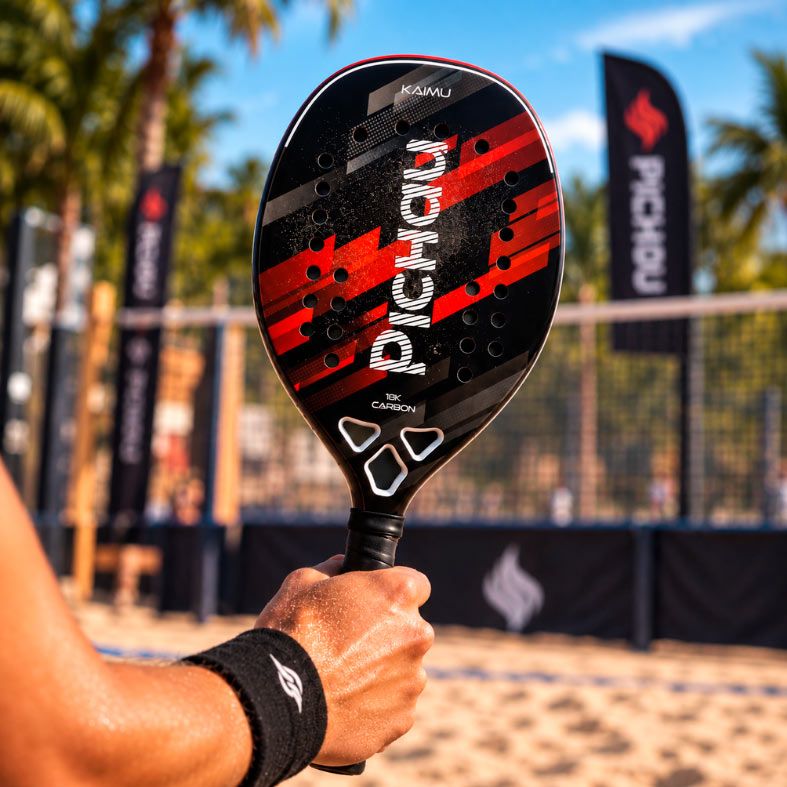 Raquete de Beach Tennis Pichau Kaimu 3K Carbon 26 Furos, PES-RKT-KAI