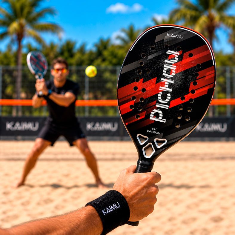 Raquete de Beach Tennis Pichau Kaimu 3K Carbon 26 Furos, PES-RKT-KAI