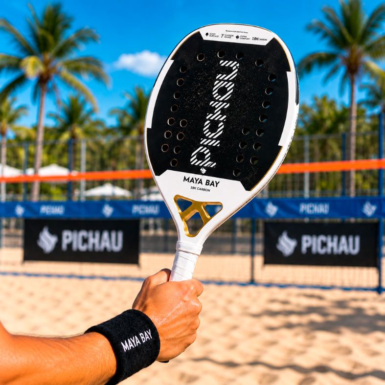 Raquete de Beach Tennis Pichau Maya Bay 3K Carbon 26 Furos, PES-RKT-MAY