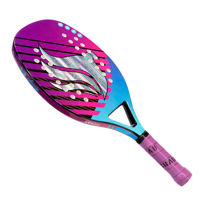 Raquete de Beach Tennis Pichau Midnight Miami Face Fiberglass 26 Furos, PES-RKT-MM