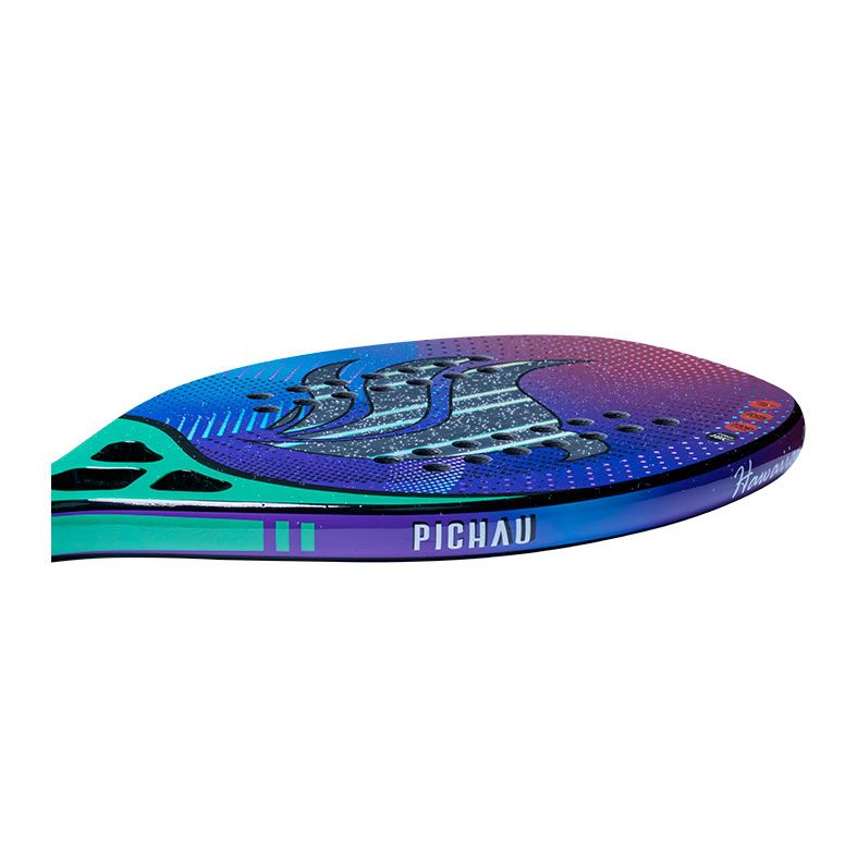 Raquete de Beach Tennis Pichau Hawaiian Waves 18K Carbon 28 Furos, PES-RKT18-HW