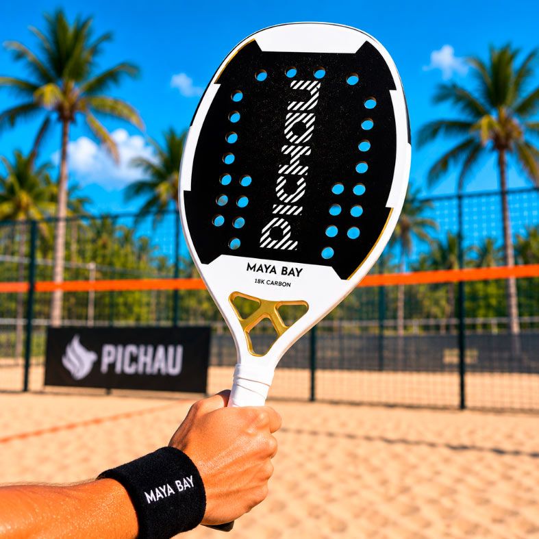 Raquete de Beach Tennis Pichau Maya Bay 18K Carbon 26 Furos, PES-RKT18-MAY