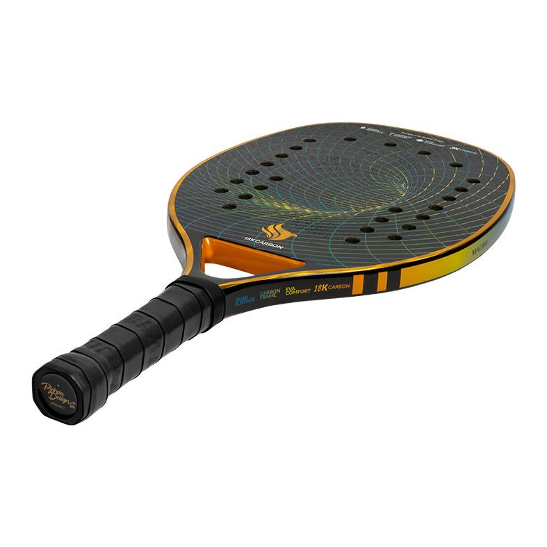 Raquete de Beach Tennis Pichau Malibu 18K Carbon 26 Furos, PES-RKT18-MLB