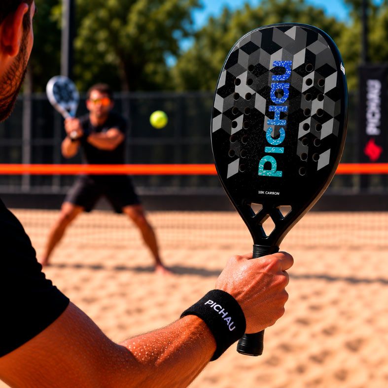 Raquete de Beach Tennis Pichau Nocturne Bay 18K Carbon 28 Furos, PES-RKT18-NCT