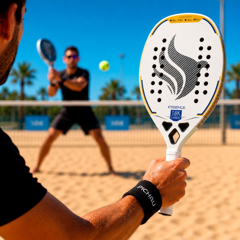Raquete de Beach Tennis Pichau Venice Beach 18K Carbon 28 Furos, PES-RKT18-VNB