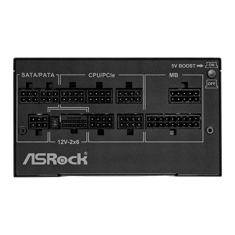 Fonte ASRock Phantom Gaming, 1000W, 80 Plus, Gold, Cybenetics Gold, Full Modular, ATX 3.1, PCIe 5.1, Preto, PG-1000G