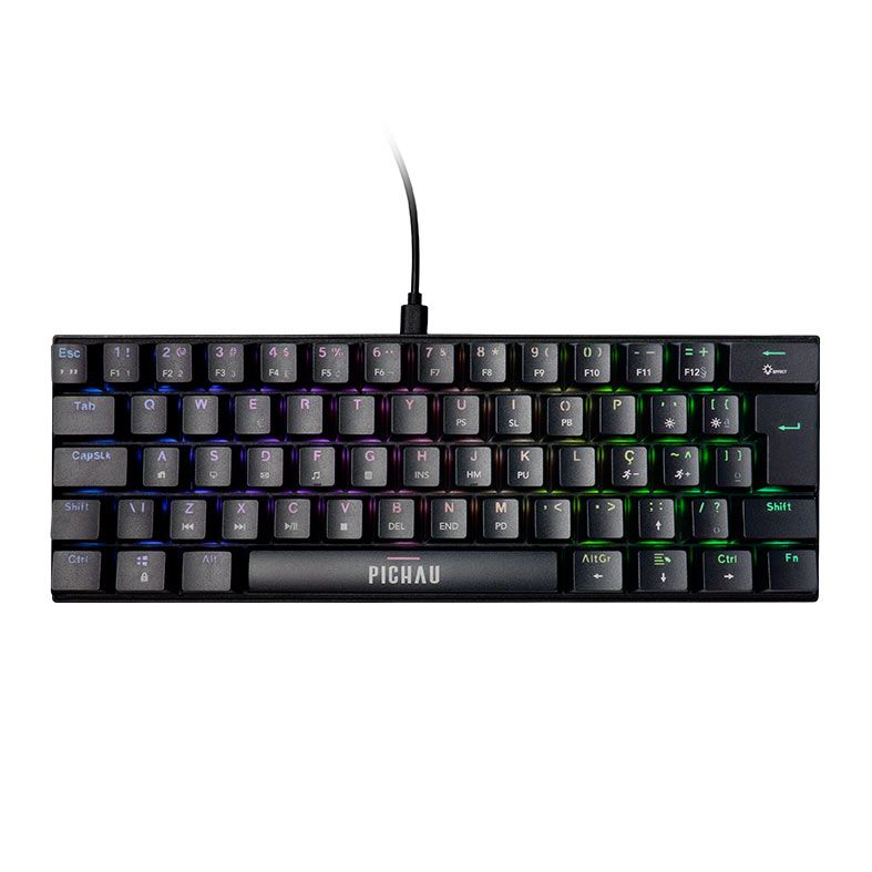 OPENBOX Teclado Mecanico Pichau Aurum V60, RGB, PBT, Switch Huano Vermelho, Preto, PG-ARML-RGB01