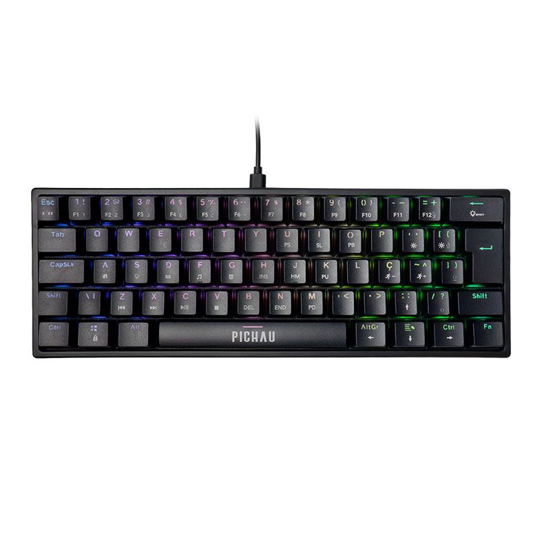 OPENBOX Teclado Mecanico Pichau Aurum V60, RGB, PBT, Switch Huano Vermelho, Preto, PG-ARML-RGB01
