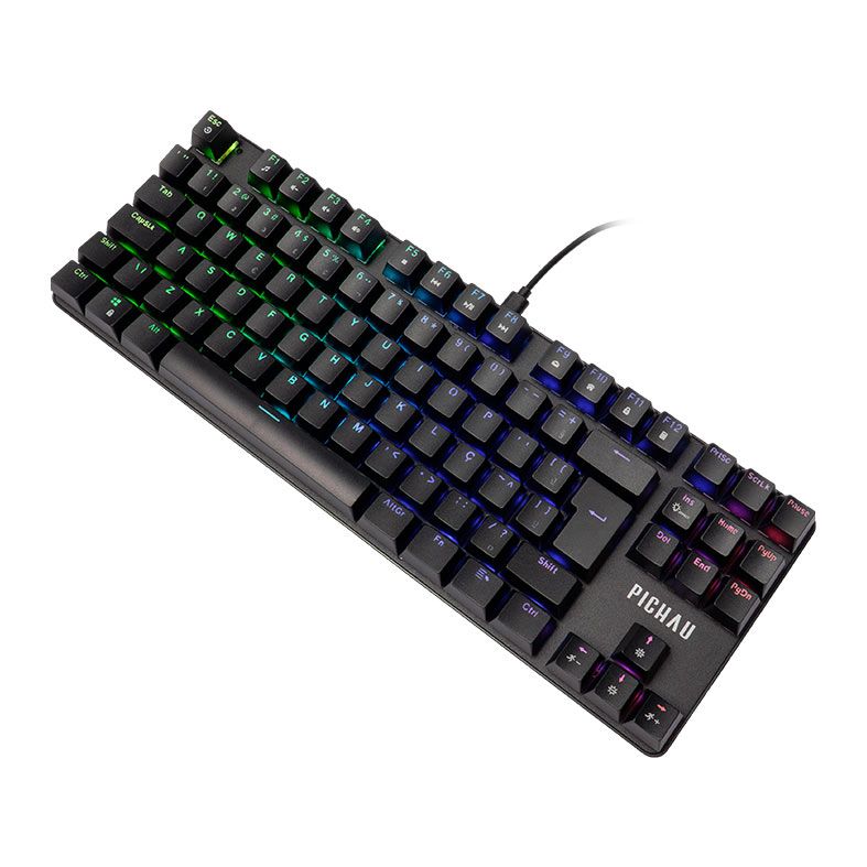Teclado Mecanico Pichau Aurum V80, RGB, Switch Huano Vermelho, Preto, PG-ARMT-RGB01