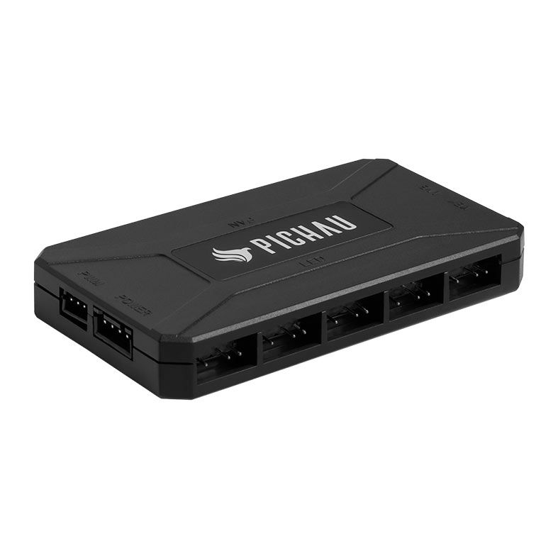 OPENBOX Controlador PWM e ARGB Pichau Feather P1, 5P PWM 4Pin + 5P ARGB, PG-ARPW-BK01