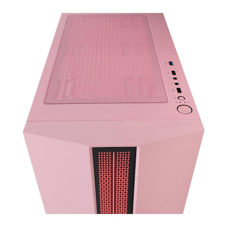 Gabinete Gamer Pichau Carrier II Lateral Vidro Temp RGB Rosa, PG-CR02-PKRGB