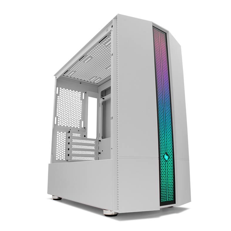 Gabinete Gamer Pichau Carrier II Lateral Vidro Temp RGB Branco, PG-CR02-WHRGB
