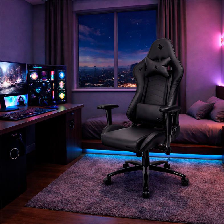 Cadeira Gamer Pichau Donek S, Espuma Moldada, Preta, PG-DNKS-BK01