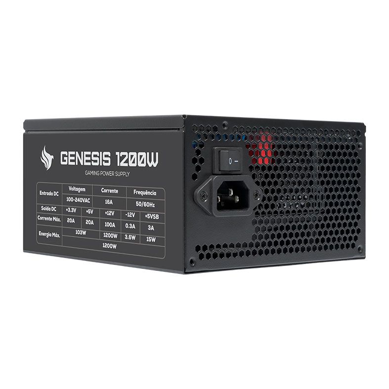 Fonte Pichau Genesis, 1200W, PCIe 5.0, Full Modular, Cybenetics Platinum, Preto, PG-G1200-BK01
