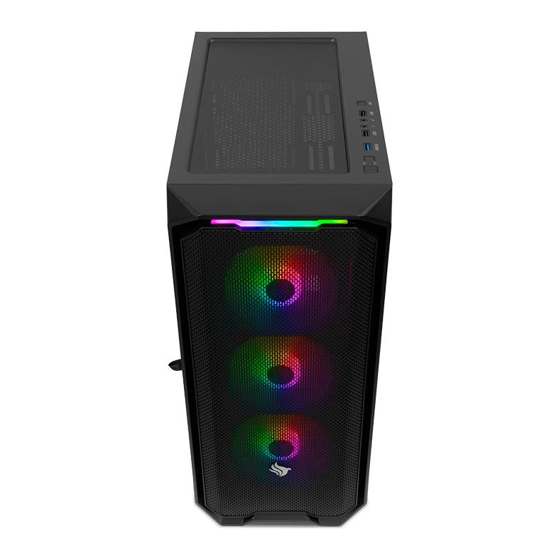 Gabinete Gamer Pichau Gadit 2 RGB, Mid-Tower, Lateral de Vidro Temperado, Com 3 Fans, Preto, PG-GDT-02RGB