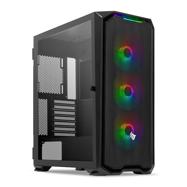 Gabinete Gamer Pichau Gadit 2 RGB, Mid-Tower, Lateral de Vidro Temperado, Com 3 Fans, Preto, PG-GDT-02RGB