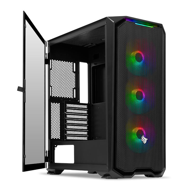 Gabinete Gamer Pichau Gadit 2 RGB, Mid-Tower, Lateral de Vidro Temperado, Com 3 Fans, Preto, PG-GDT-02RGB