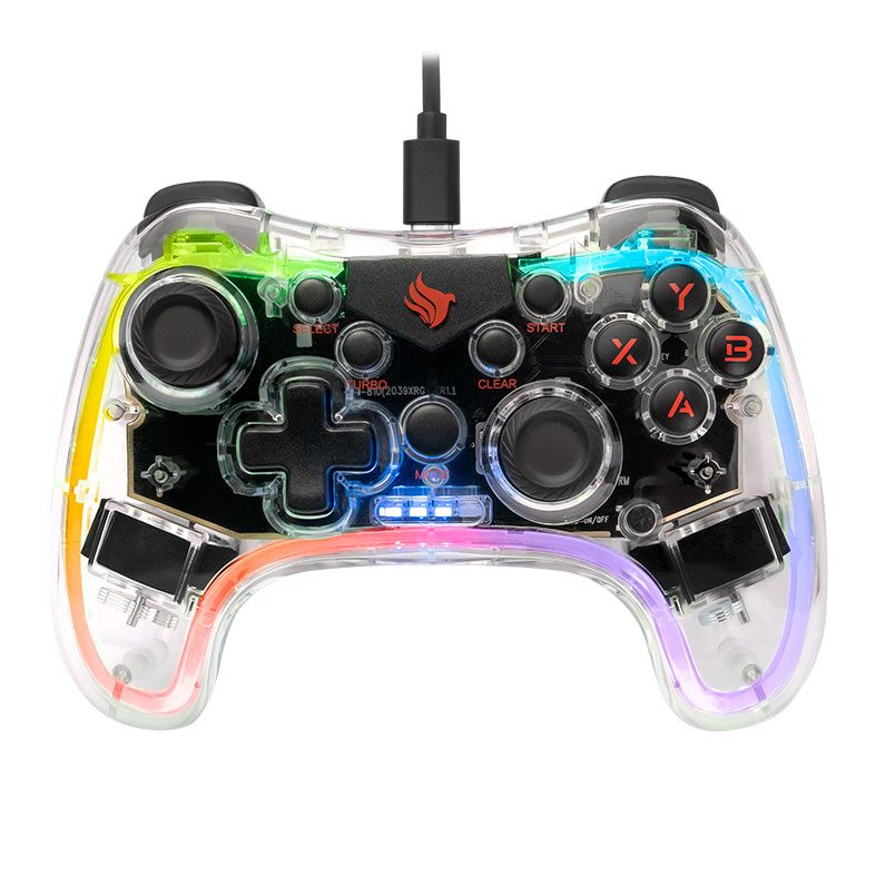 OPENBOX Controle Pichau Glower P1, PC/Switch/PS3/Android, Transparente, PG-GLWP-BL01