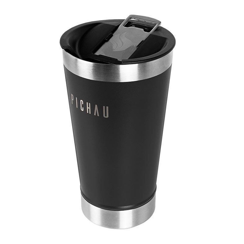 Kit Copo Preto Pichau e Porta Copo Pichau