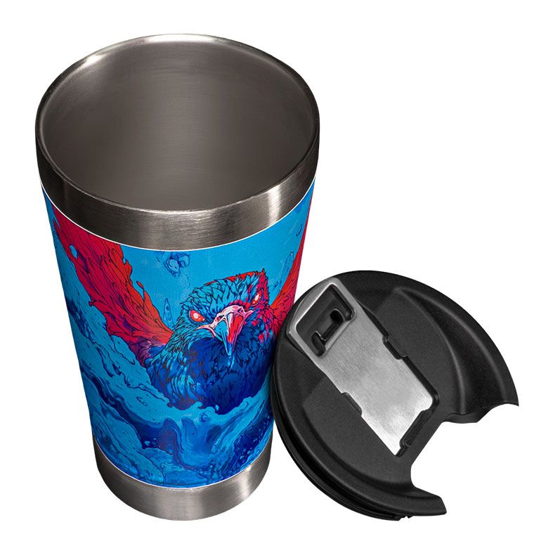 Copo Termico Pichau Zero 473ml, Azul e Vermelho, PG-HHR100-RB01