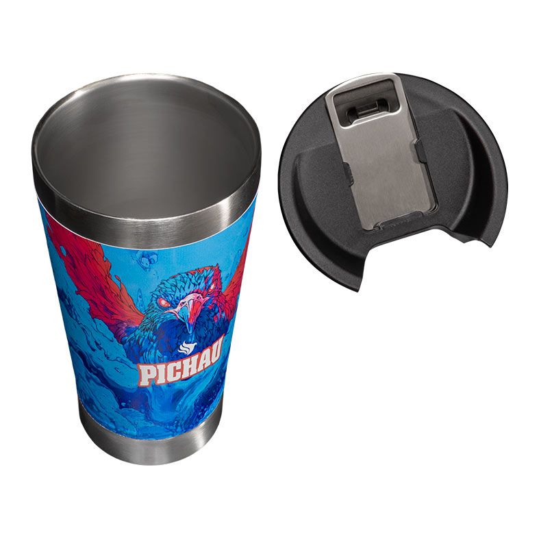Copo Termico Pichau Zero 473ml, Azul e Vermelho, PG-HHR100-RB01