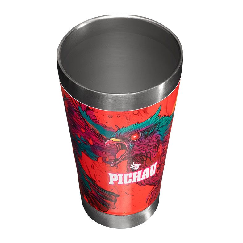 Copo Termico Pichau Original 473ml, Vermelho e Verde, PG-HHR100-RG01