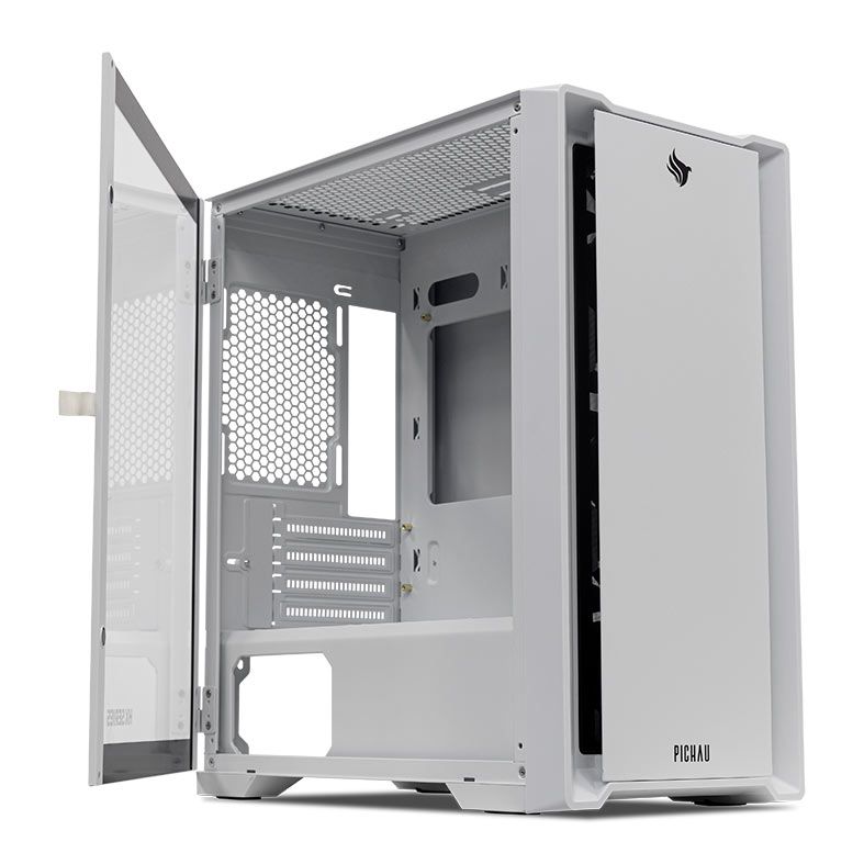 Gabinete Gamer Pichau HX550 W, Mid-Tower, Lateral de Vidro, Com 3 Fans, Branco, PG-HX55-WT01
