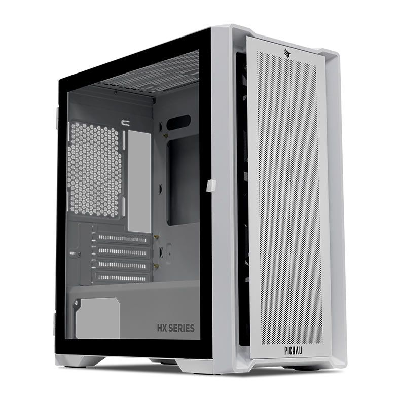 Gabinete Gamer Pichau HX550M, Mid-Tower, Lateral de Vidro, Com 3 Fans, Branco, PG-HX550M-WT01