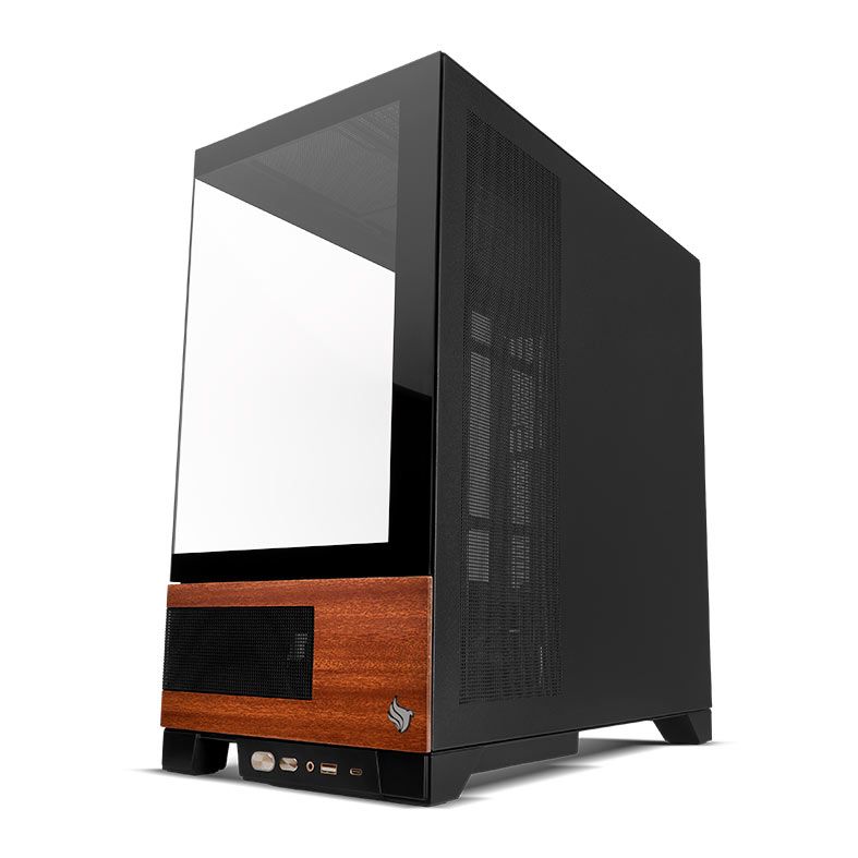 Gabinete Gamer Pichau HX750 Ligno, Mid-Tower, Com Tela LCD, Lateral de Vidro, Preto, PG-HX750LCD-BK