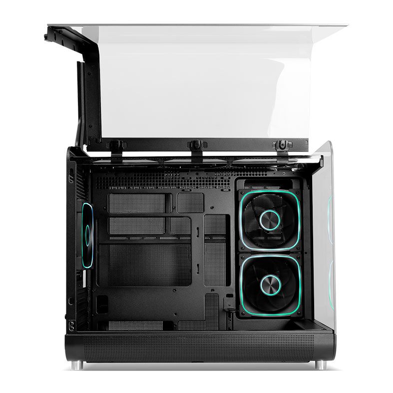 Gabinete Gamer Pichau Ikaros, ARGB, Mini-Tower, Tela LCD, Lateral de Vidro, Com 3 Fans, Preto, PG-IKO-BK3L