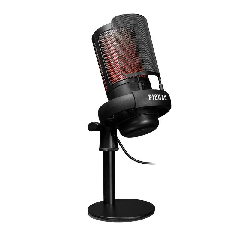 Microfone Pichau Izar V2, RGB, USB, Preto, PG-IZRV-RGB02