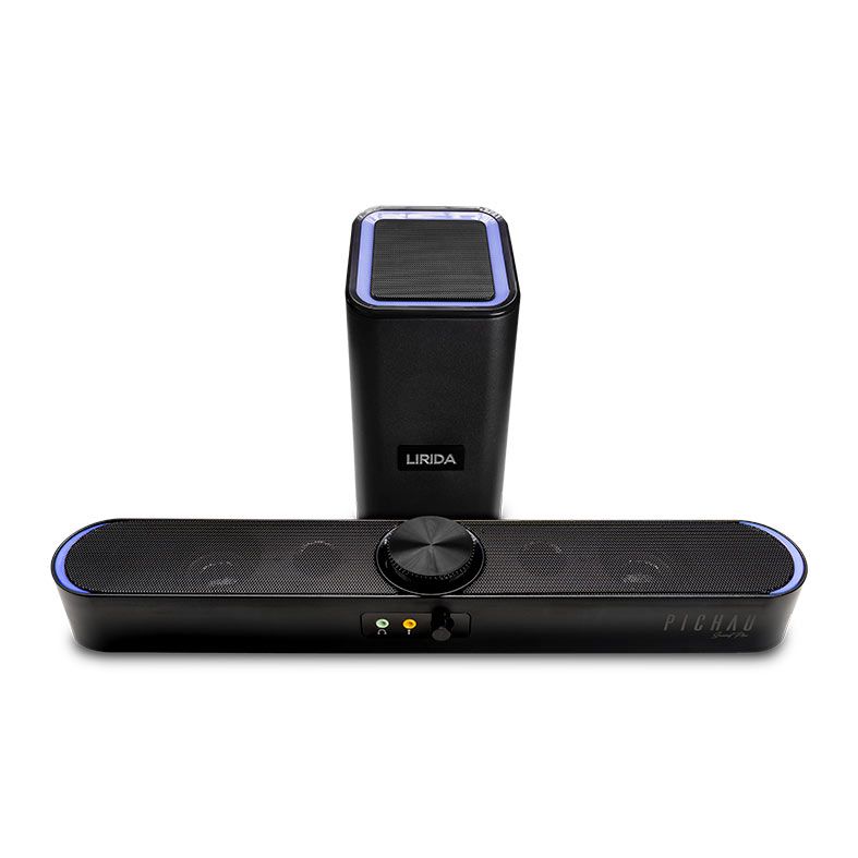 Caixa de Som Pichau Lirida, 11W RMS, Led Azul, USB, Preto, PG-LRD-BLUE01