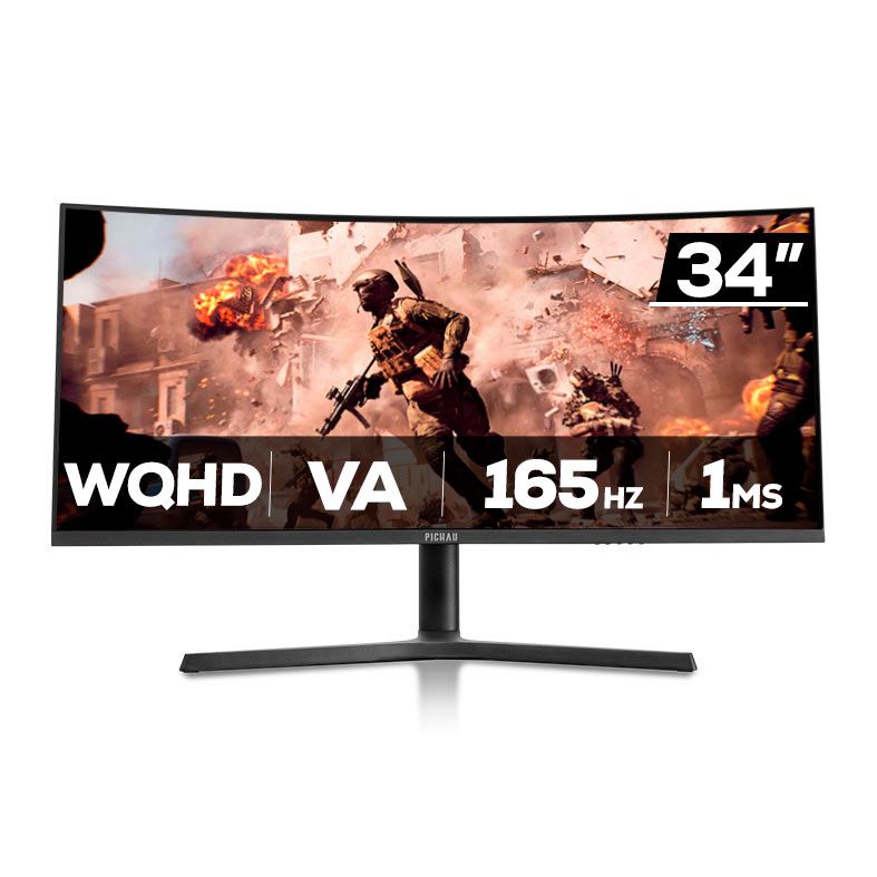 Monitor Gamer Pichau Nexus 34 Neo, 34 Pol, VA, Ultrawide, Curvo, WQHD, 1ms, 165Hz, PG-NXS34NEO-BL02
