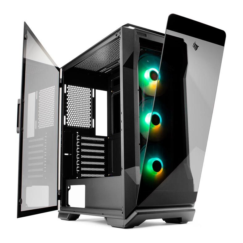 Gabinete Gamer Pichau Pouter 3 RGB Lateral De Vidro Preto, PG-P03-RGB