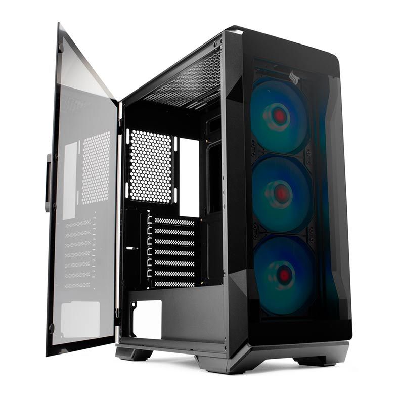 Gabinete Gamer Pichau Pouter 3 RGB Lateral De Vidro Preto, PG-P03-RGB