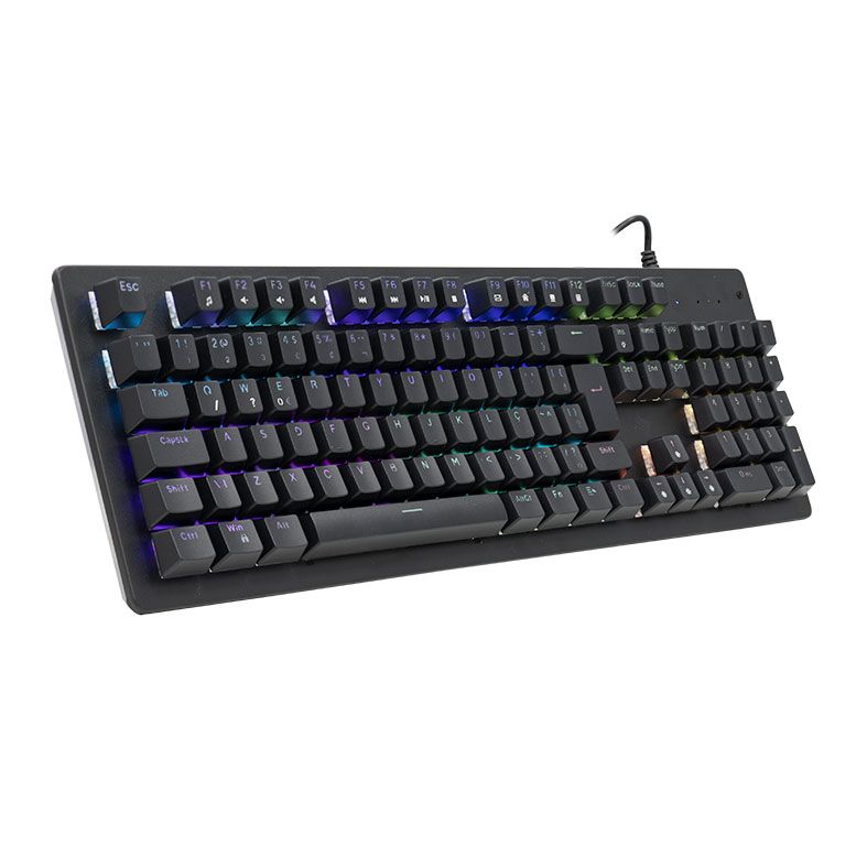 Teclado Mecanico Gamer Pichau P632 Aurum, RGB, Switch Kailh Marrom, Preto, PG-P632A-RGB01BW